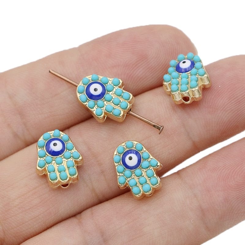 Greek Evil Eye 10PCS Hamsa Hand Evil Eye beads