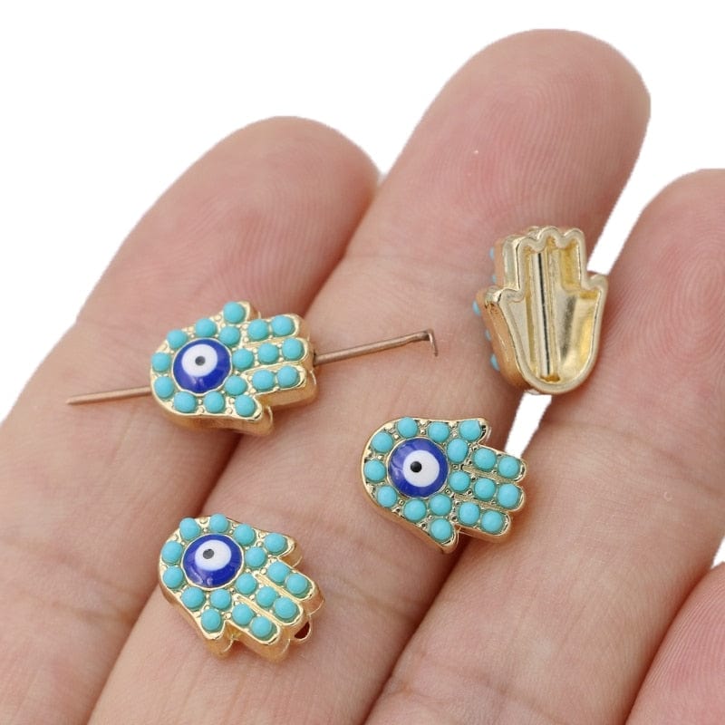 Greek Evil Eye 10PCS Hamsa Hand Evil Eye beads