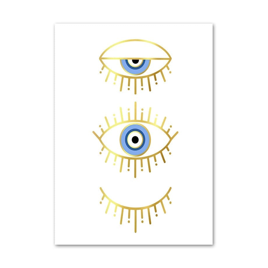 Greek Evil Eye 10x15cm Golden Evil Eye Spiritual Wall Decor