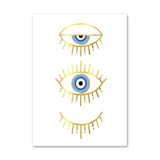 Greek Evil Eye 10x15cm Golden Evil Eye Spiritual Wall Decor