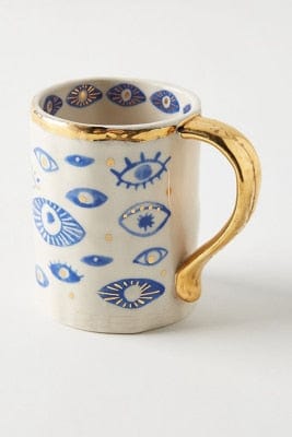 Greek Evil Eye 400ml 1 Blue Evil Eye charm Golden Mugs