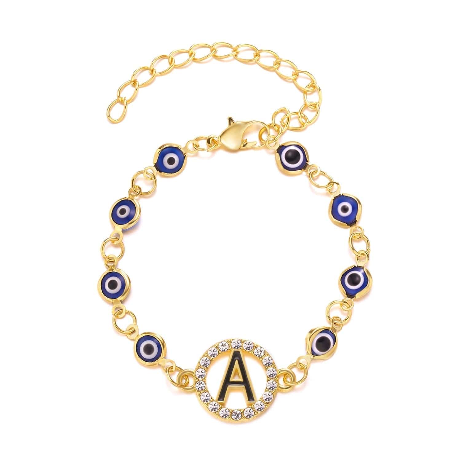 Greek Evil Eye A Evil Eye Alphabetic Bracelet