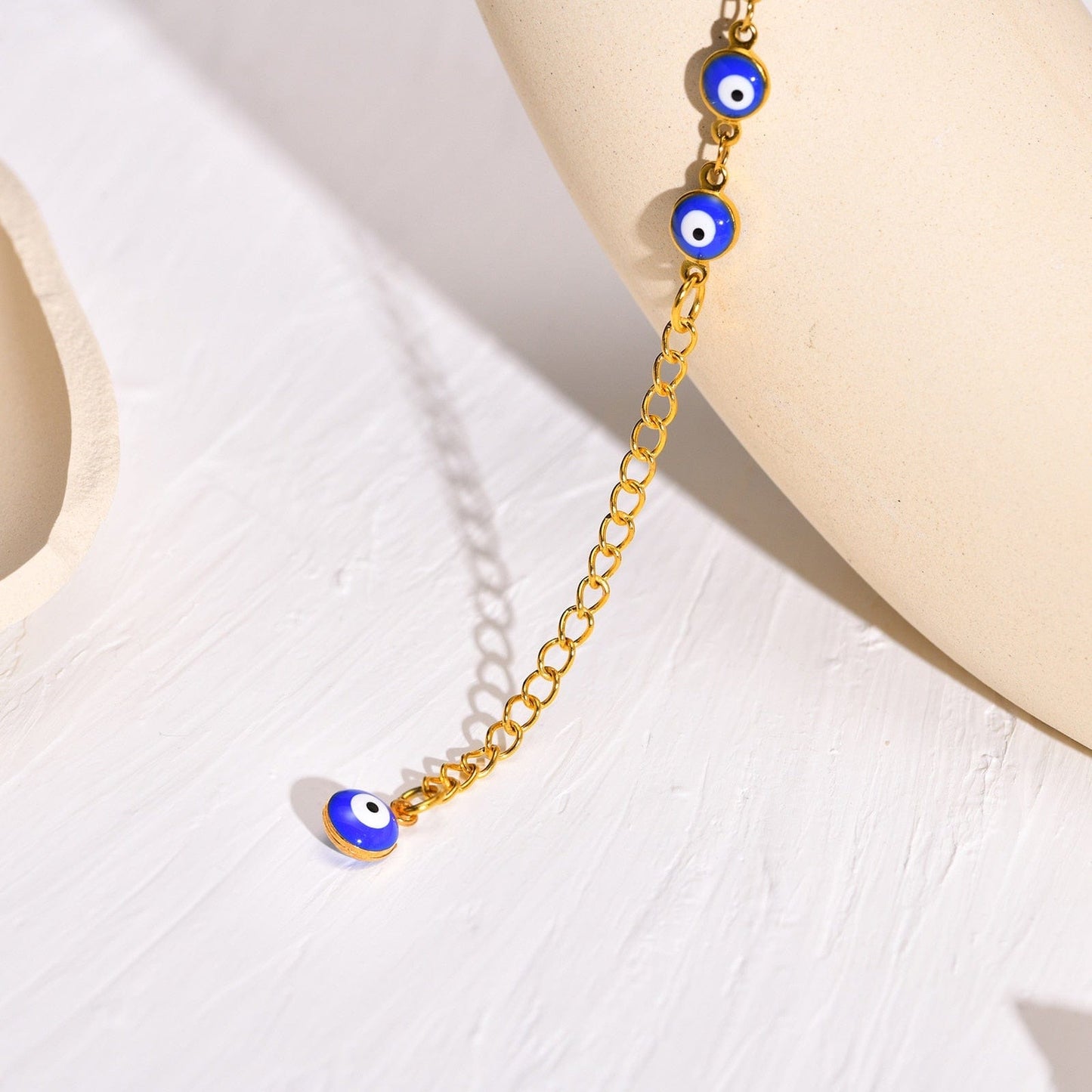 Greek Evil Eye Adjustable Evil Eye Charm Anklet