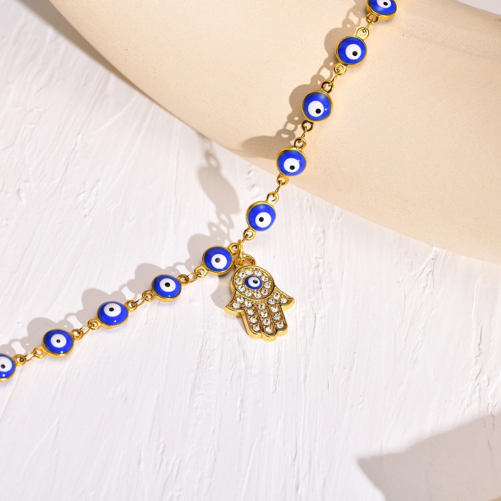 Greek Evil Eye Adjustable Evil Eye Charm Anklet