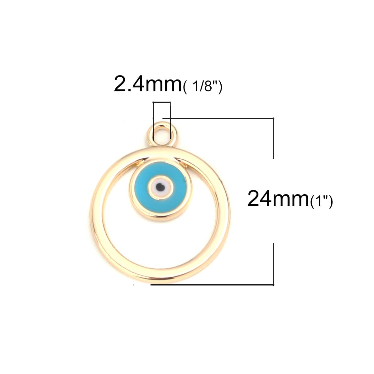 Greek Evil Eye Aqua Evil Eye Charm Pendants