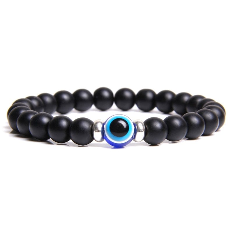 Greek Evil Eye Black / 17cm Evil Eye Blue Classic Stone Bracelet