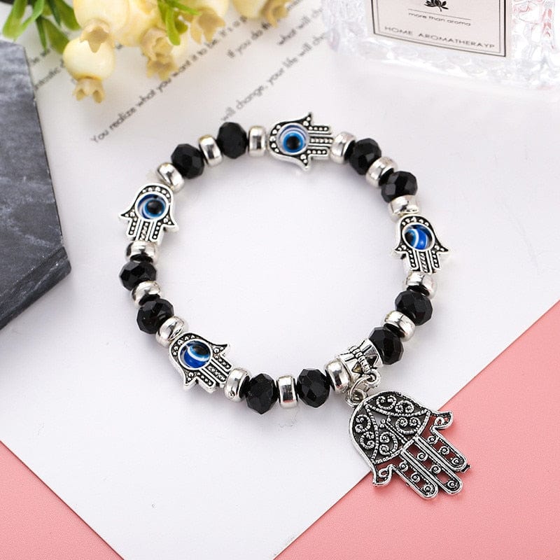 Greek Evil Eye Black Evil Eye Hamsa Hand Pendant Bracelet