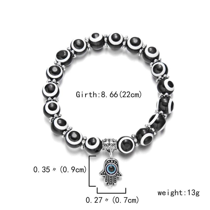 Greek Evil Eye Black Multicolor Evil Eye Hamsa Hand Bracelet