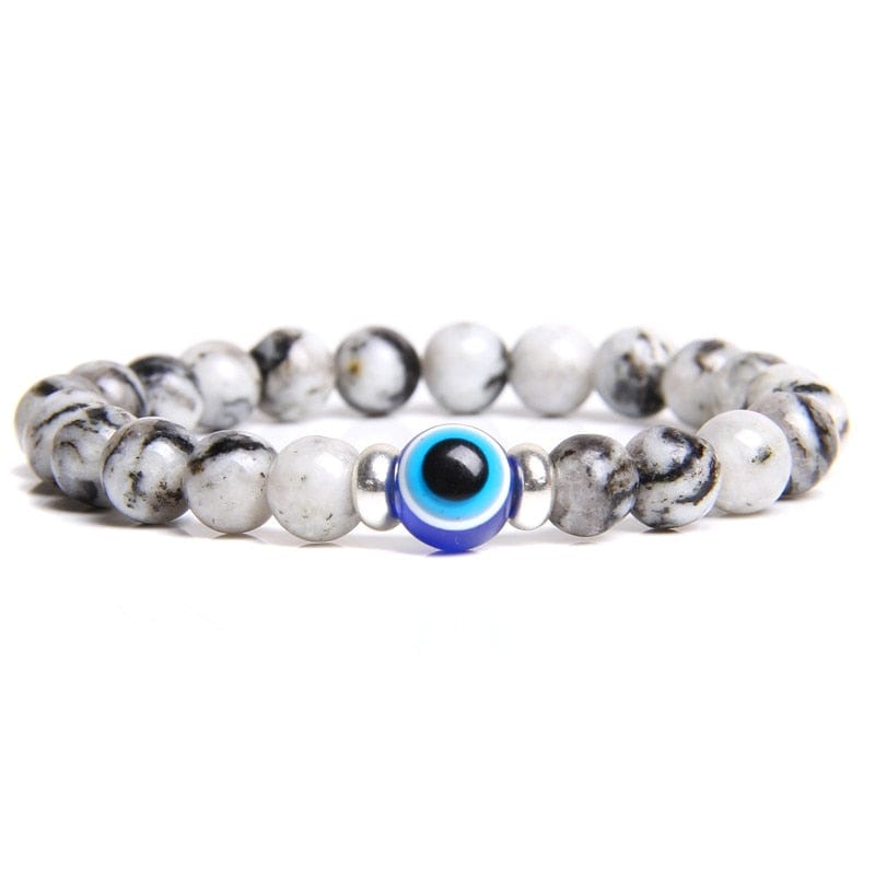 Greek Evil Eye Black White / 17cm Evil Eye Blue Classic Stone Bracelet