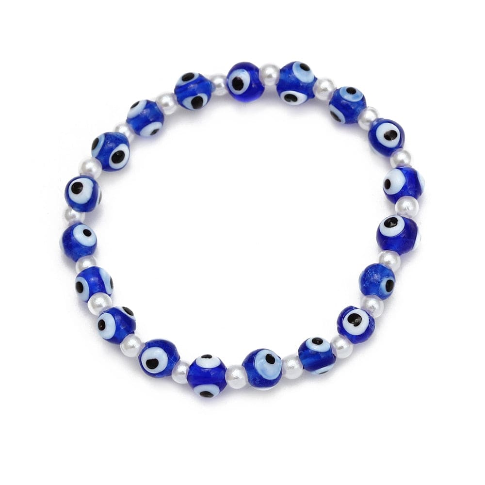 Greek Evil Eye Blue /1peice Evil Eye Golden Beaded Bracelet