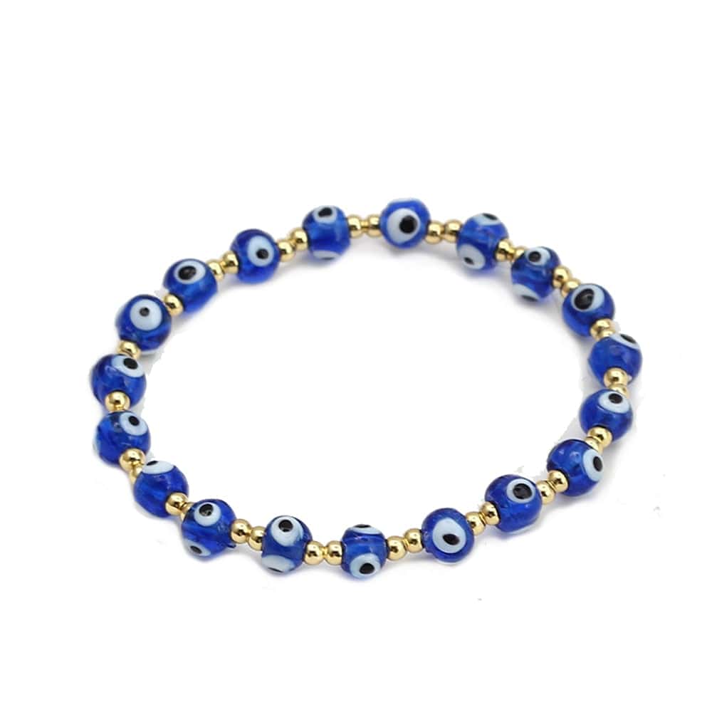 Greek Evil Eye Blue Beaded /1peice Evil Eye Golden Beaded Bracelet