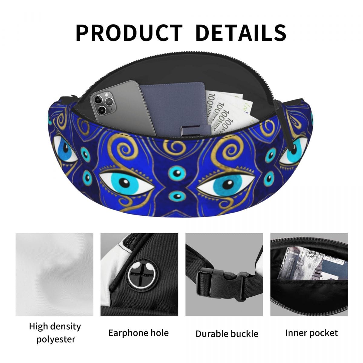 Greek Evil Eye Blue Evil Eye Classic Waist Bag