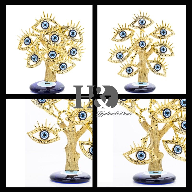 Greek Evil Eye Blue Evil Eye Gold Figurine Lucky Tree