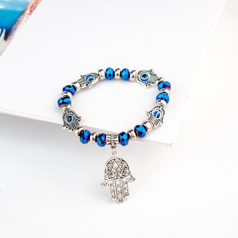 Greek Evil Eye Blue Evil Eye Hamsa Hand Pendant Bracelet