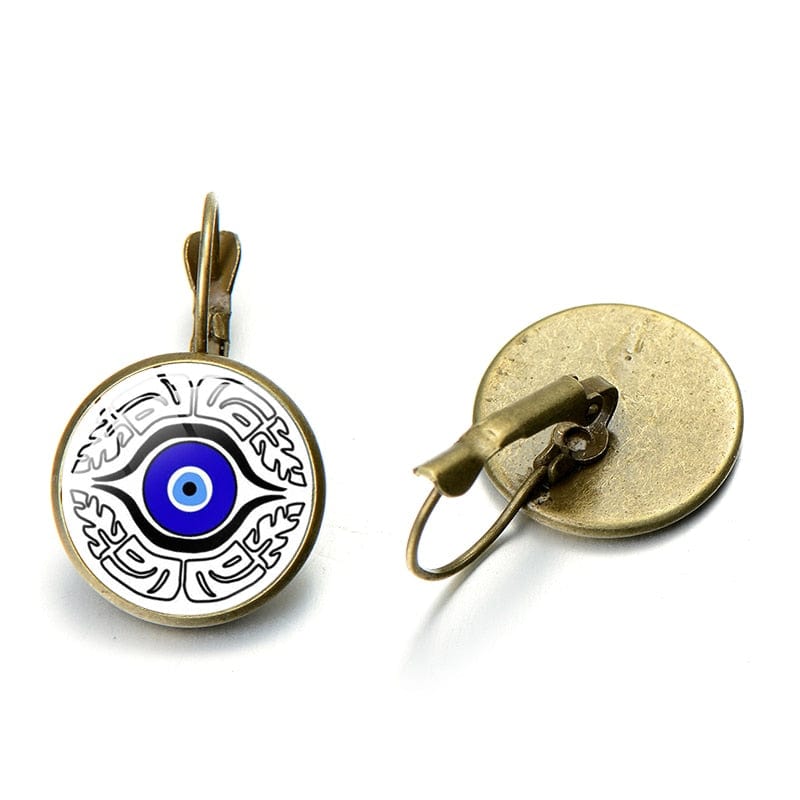 Greek Evil Eye Blue Evil Eye Pattern Earrings