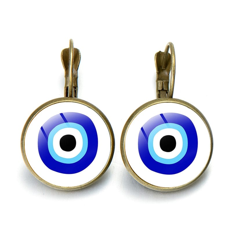 Greek Evil Eye Blue Evil Eye Pattern Earrings