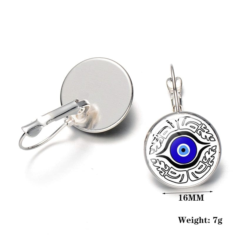 Greek Evil Eye Blue Evil Eye Pattern Earrings