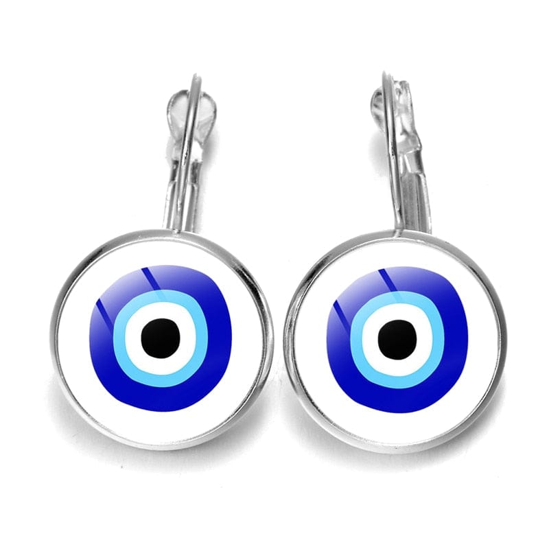 Greek Evil Eye Blue Evil Eye Pattern Earrings