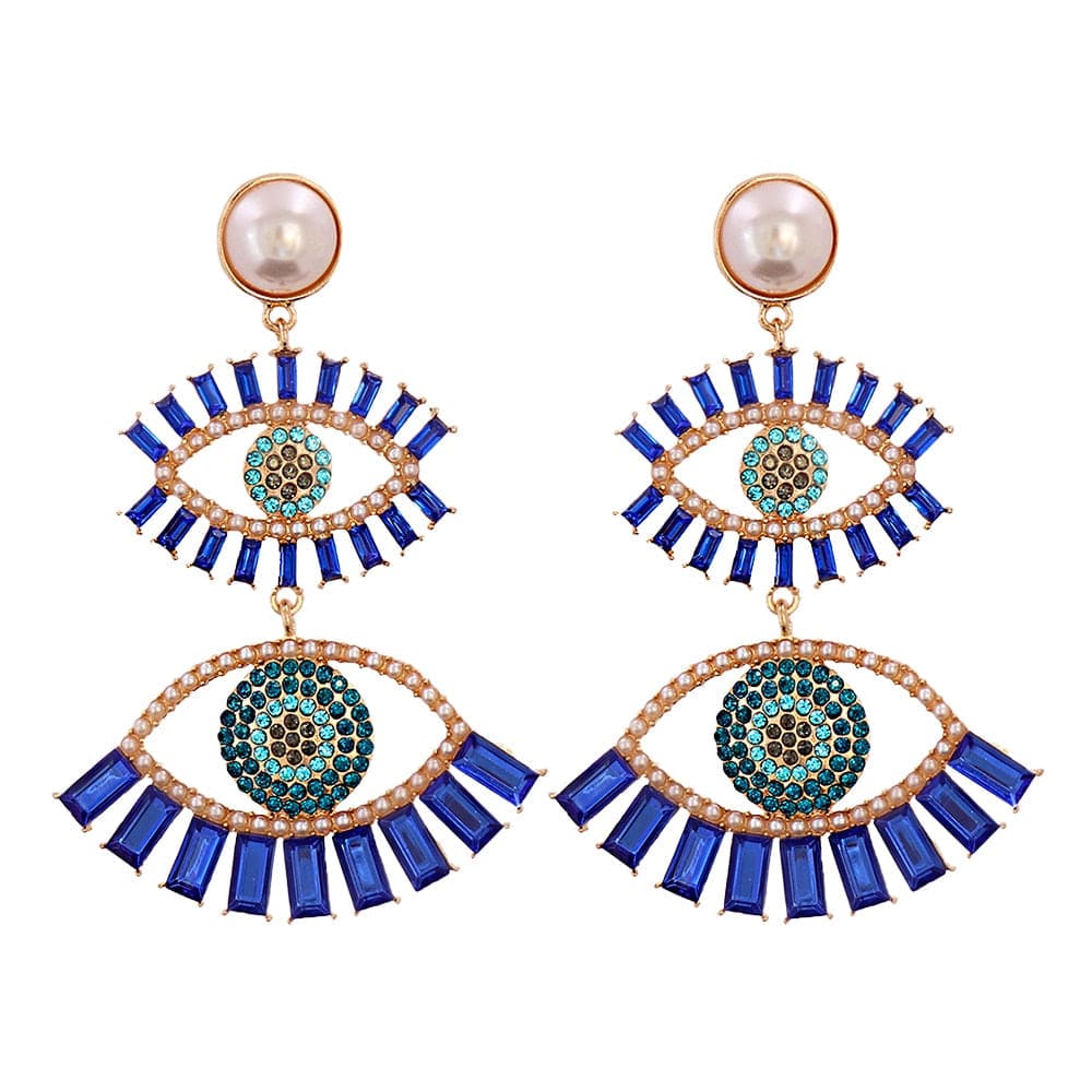 Greek Evil Eye Blue Eye Evil Eye Drop Earrings