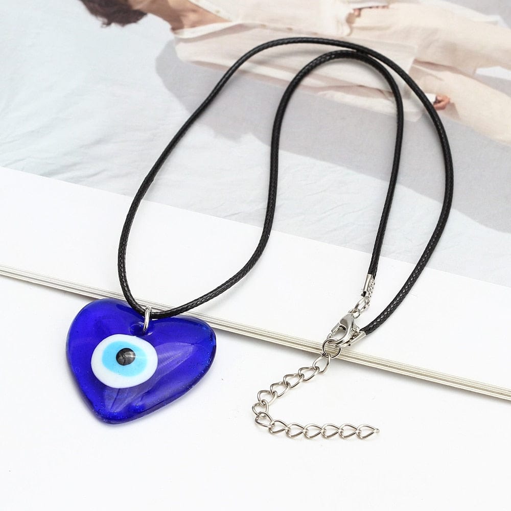 Greek Evil Eye Blue Glass Evil Eye Amulet Necklace