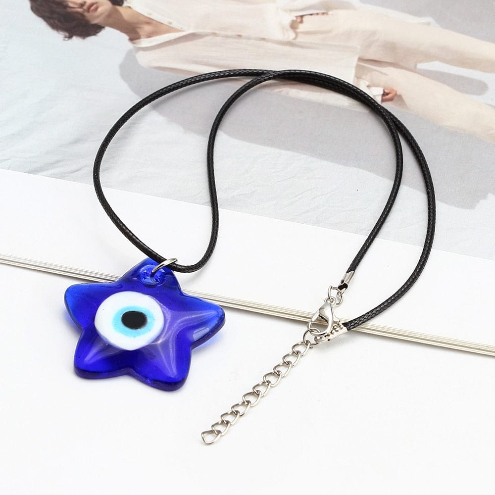 Greek Evil Eye Blue Glass Evil Eye Amulet Necklace