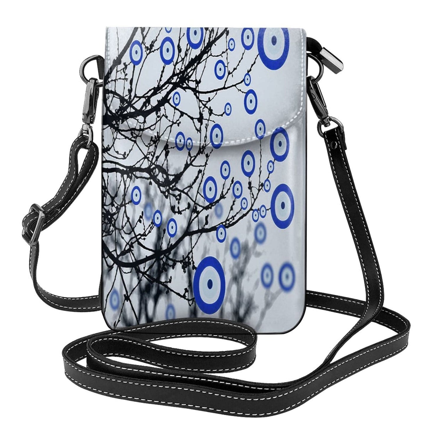 Greek Evil Eye Blue Nazar-Tree Evil Eye Women Leather Purse