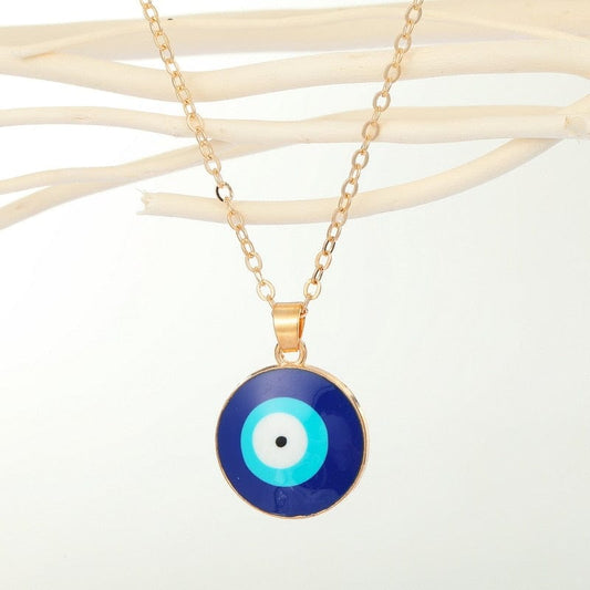 Greek Evil Eye Blue-Round Evil Eye Chain with Pendant