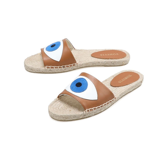 Greek Evil Eye Brown / 5 Comfy Evil Eye Espadrilles Sandals