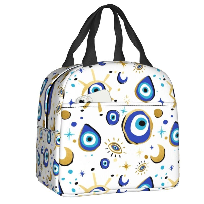 Greek Evil Eye Brown & blue Evil Eye Picnic Bag 3D Printed