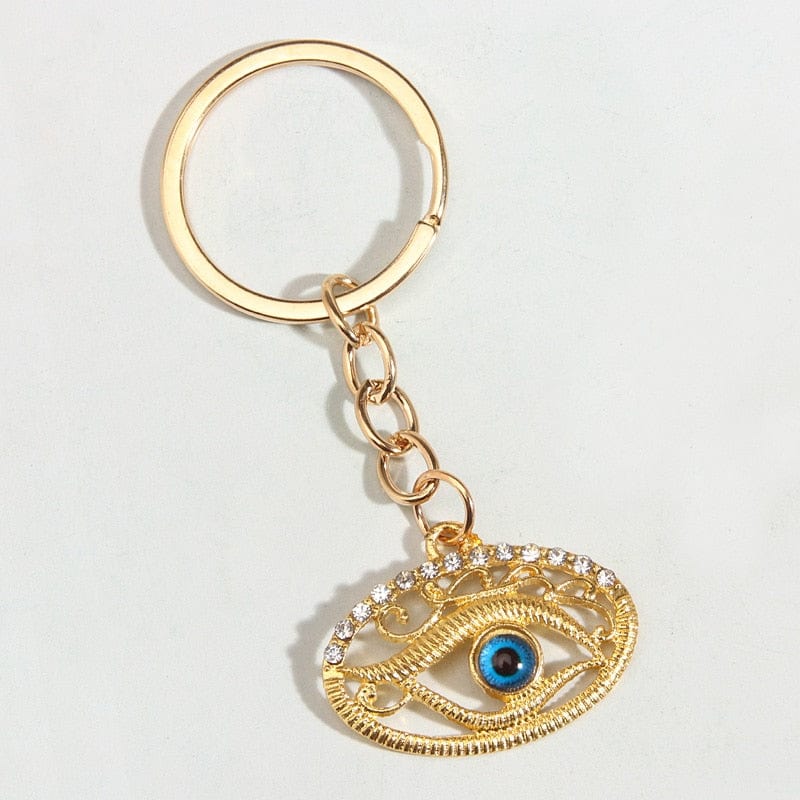 Greek Evil Eye Celtic Evil Eye Pretty Design Golden Keychain