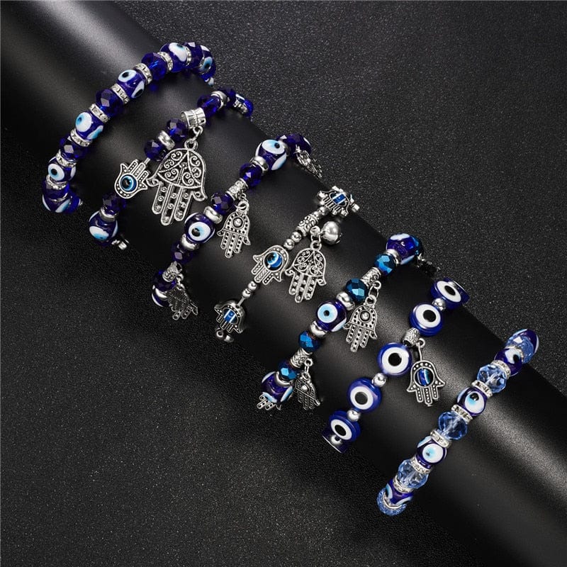 Greek Evil Eye Classic Hamsa Hand-Beaded Bracelet