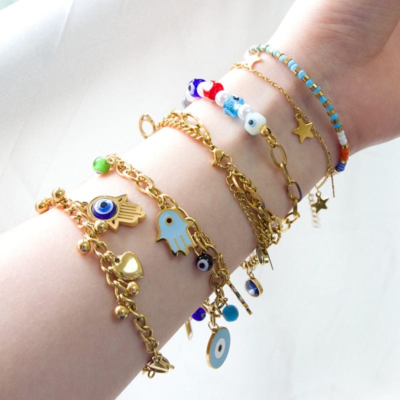 Greek Evil Eye Colorful Evil Eye Charm Bracelet