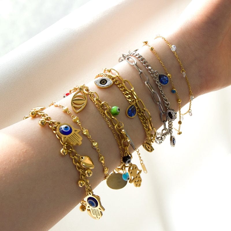 Greek Evil Eye Colorful Evil Eye Charm Bracelet