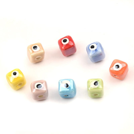 Greek Evil Eye Colorful Evil Eye Cubic Beads