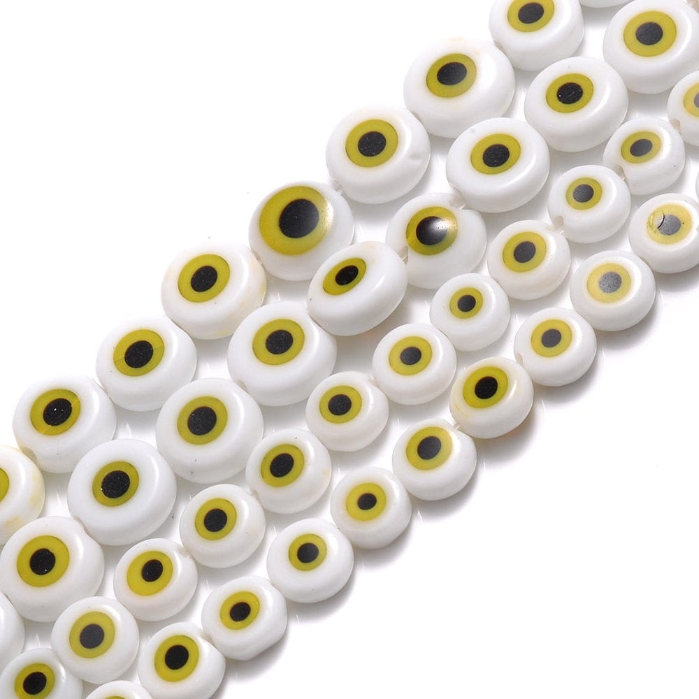 Greek Evil Eye Colorful Evil Eye Flat Back Round Beads