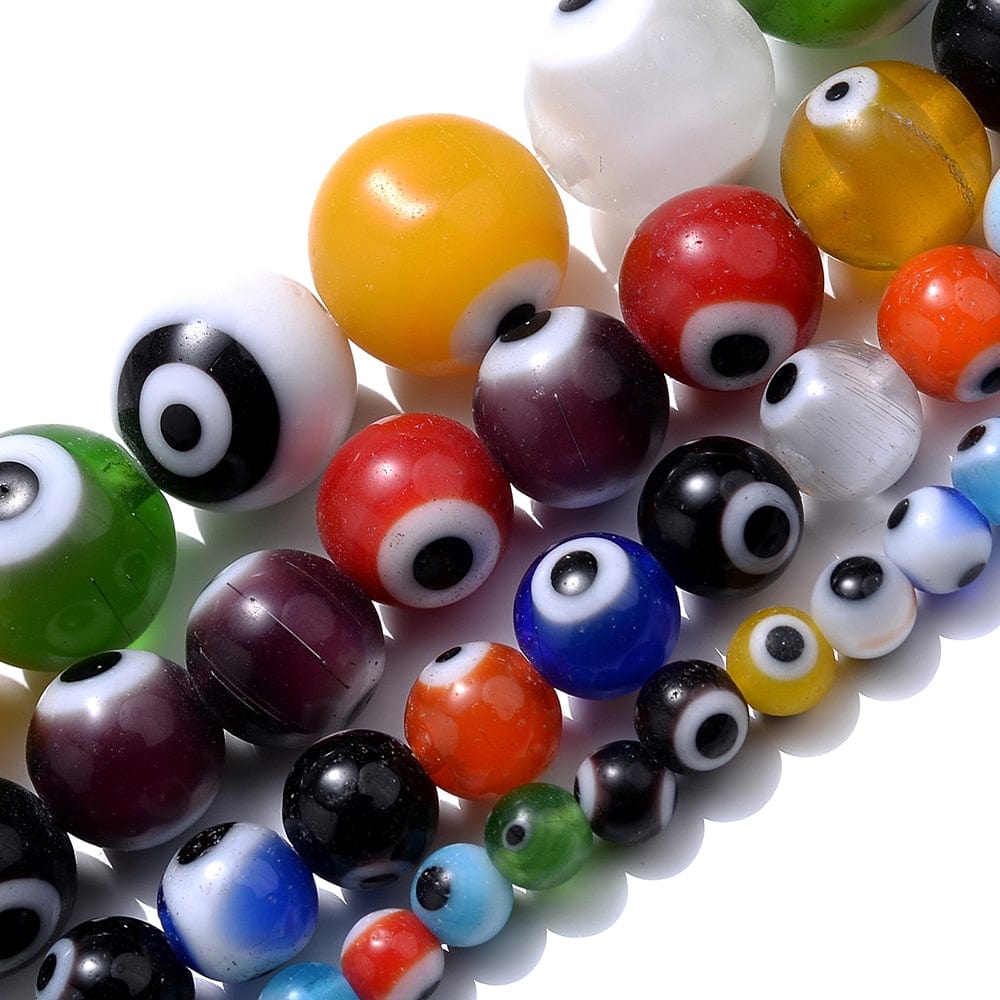 Greek Evil Eye Colorful Evil Eye Flat Back Round Beads