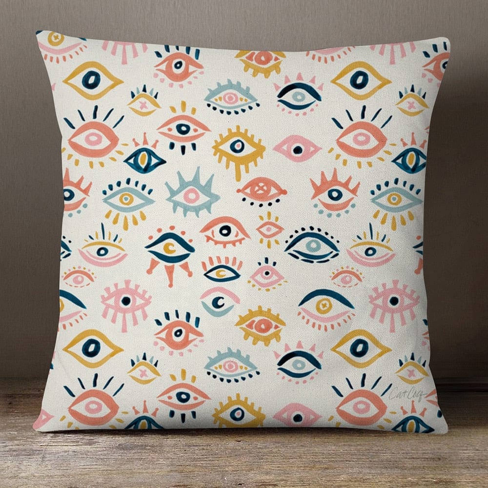 Greek Evil Eye Colorful Evil Eye Pillow