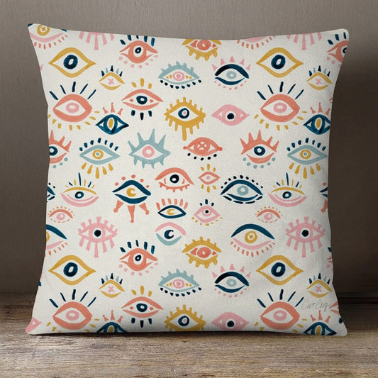 Greek Evil Eye Colorful Evil Eye Pillow