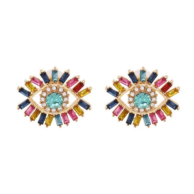 Greek Evil Eye Colorful & Sky Evil Eye Drop Earrings