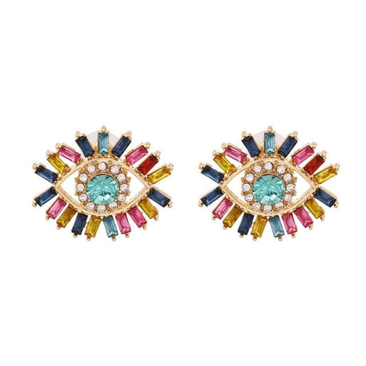 Greek Evil Eye Colorful & Sky Evil Eye Drop Earrings