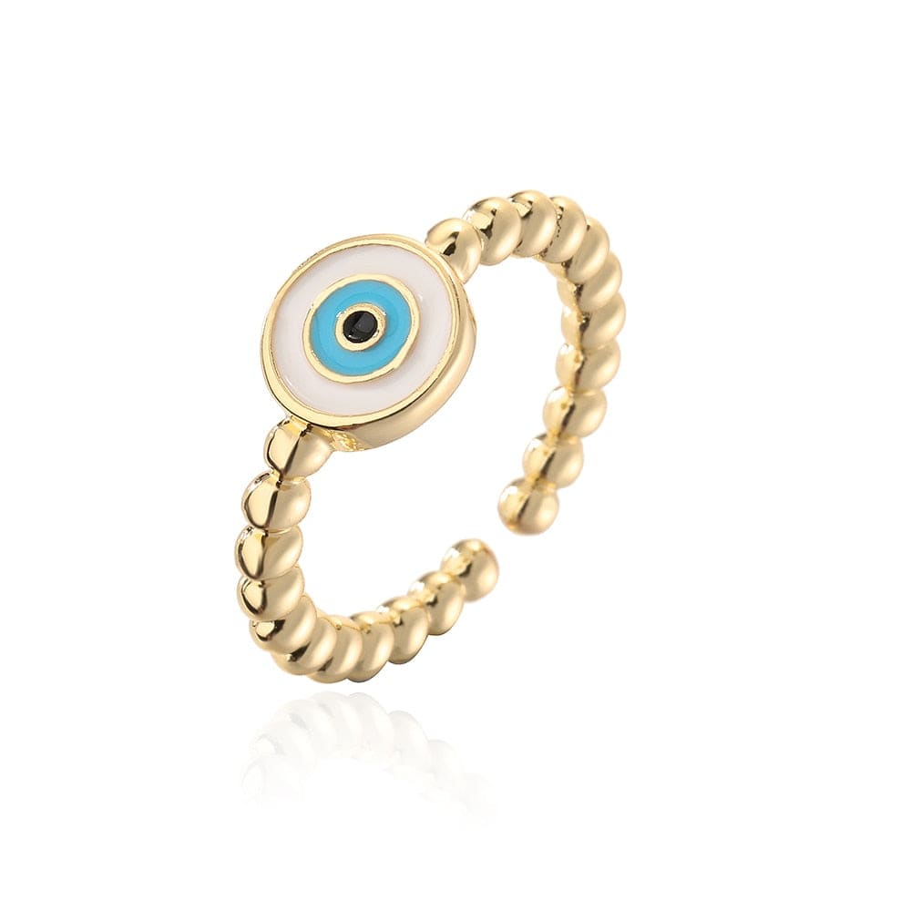 Greek Evil Eye Copper Evil Eye Adjustable Ring