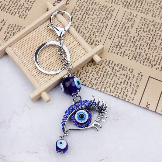 Greek Evil Eye Crystal Blue Evil Eye Keychain