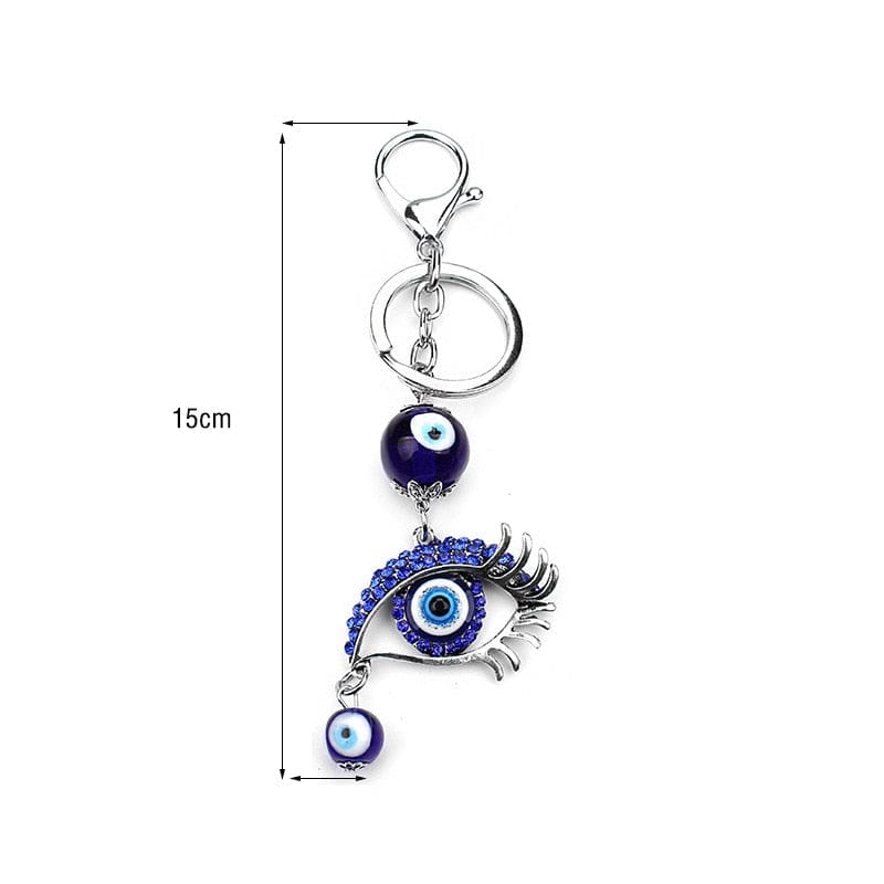 Greek Evil Eye Crystal Blue Evil Eye Keychain