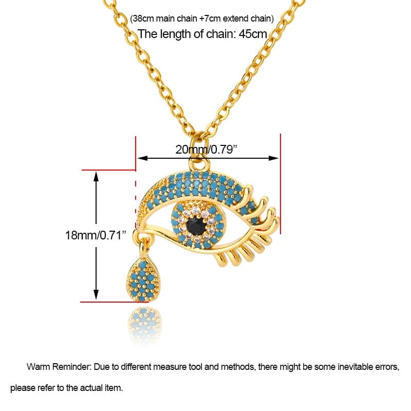 Greek Evil Eye Crystal Evil Eye Pendant Necklace