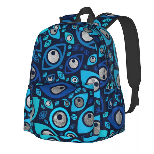 Greek Evil Eye Dark Blue Evil Eye Printed Polyester Bags