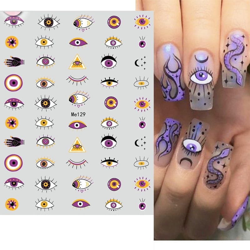 Greek Evil Eye Design 1 Evil Eye 3D Design Nails Stickers