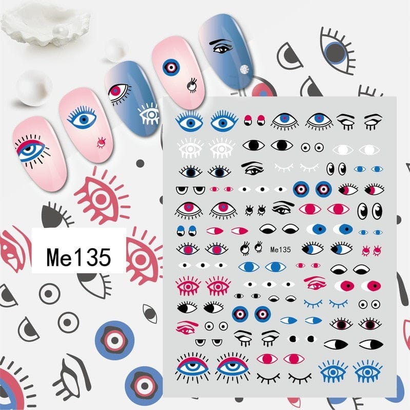 Greek Evil Eye Design 10 Evil Eye 3D Design Nails Stickers