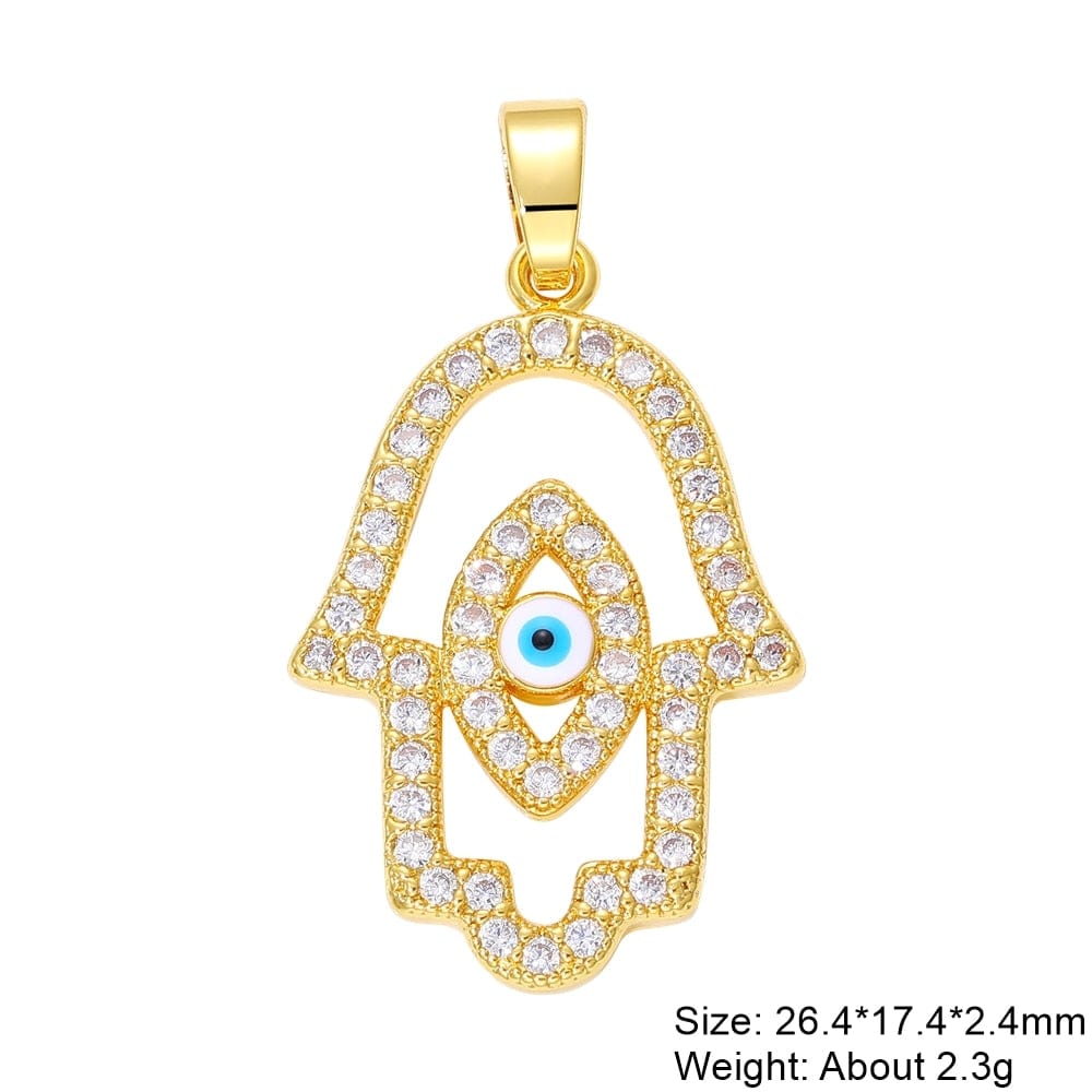 Greek Evil Eye Design 10 Multicolor Evil Eye Charm Pendants