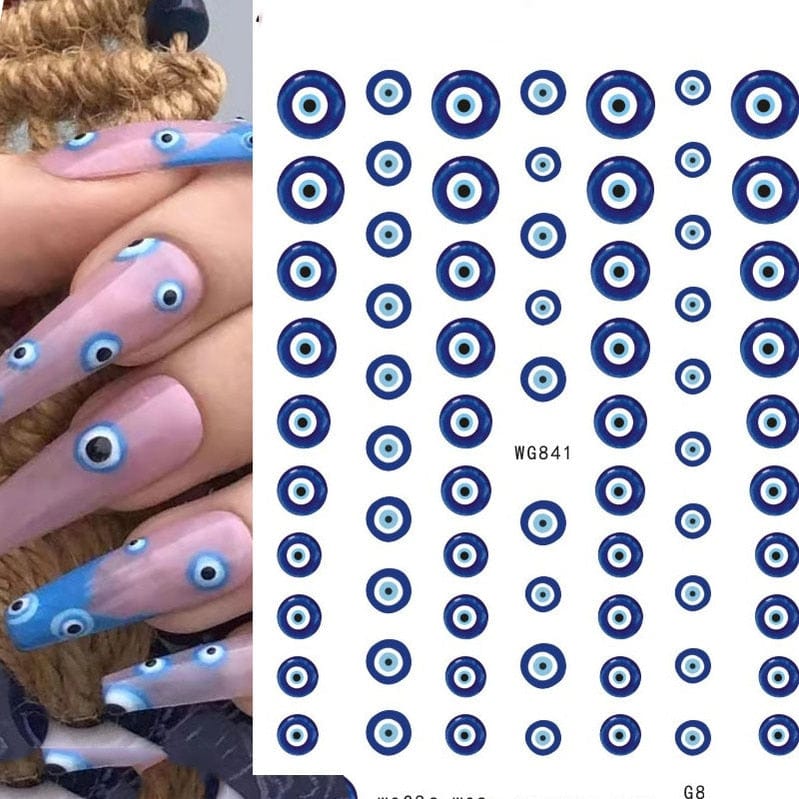 Greek Evil Eye Design 11 Evil Eye 3D Design Nails Stickers