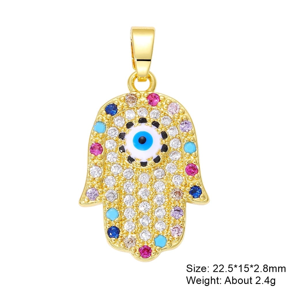 Greek Evil Eye Design 11 Multicolor Evil Eye Charm Pendants